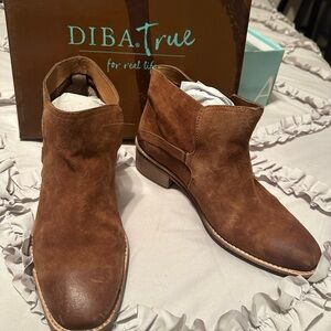 Brown Suede Ankle Booties with Classic Design